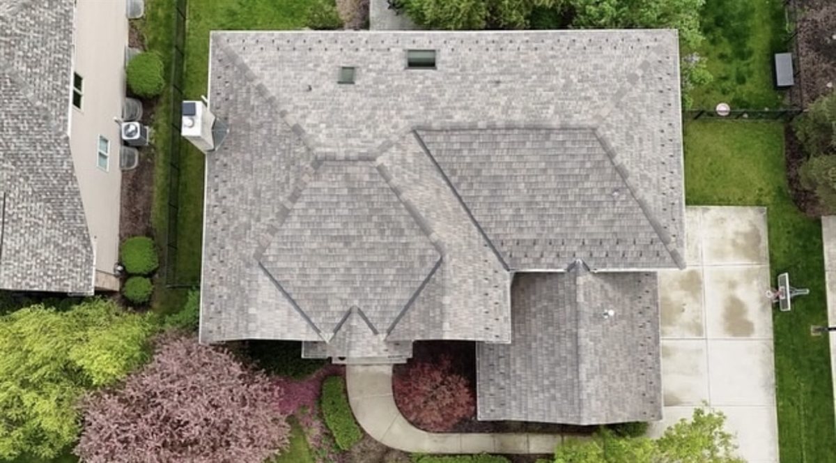 Full asphalt shingle replacement on a suburban home