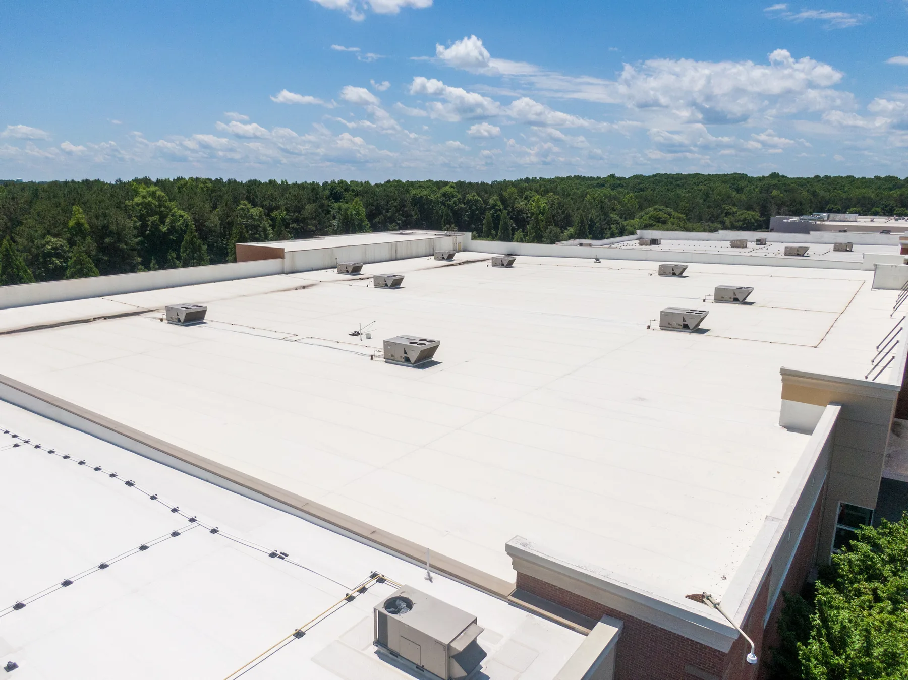 commercial tpo flat roof aerial