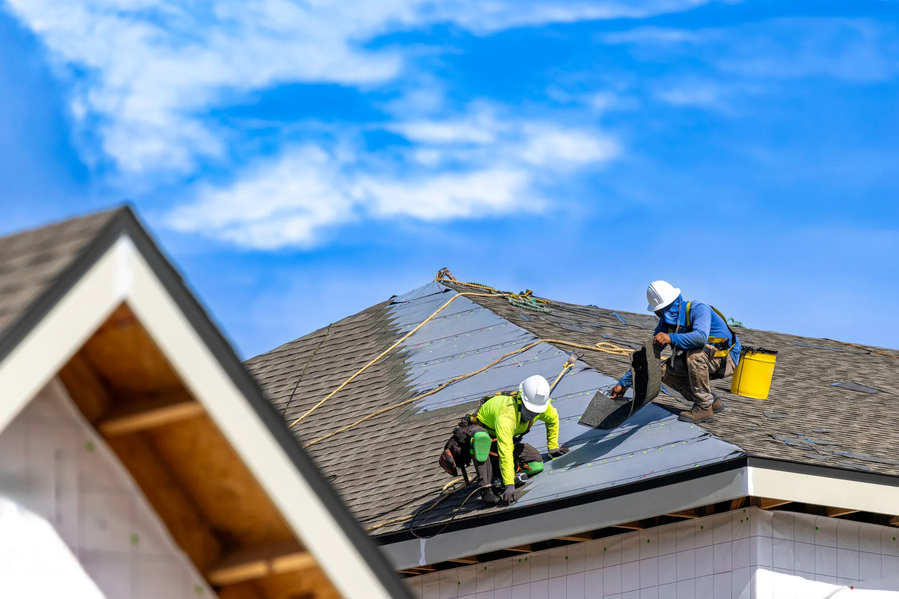 Completed roof on a home in the Chicago suburbs